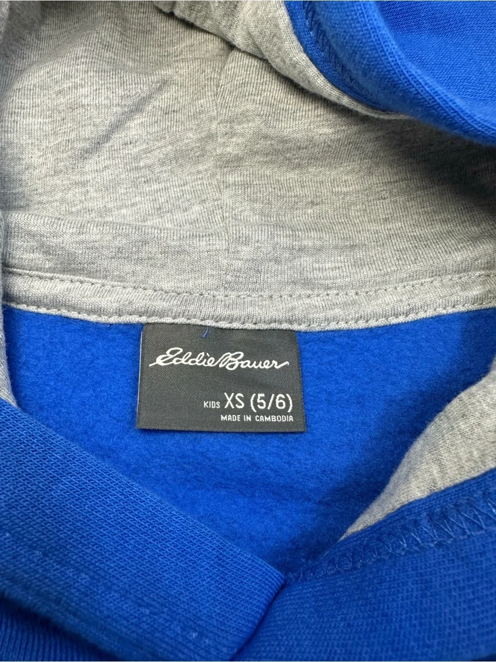 Eddie Bauer Royal Blue Kids Hoodie with Mountain Stripe Graphic XS 5/6